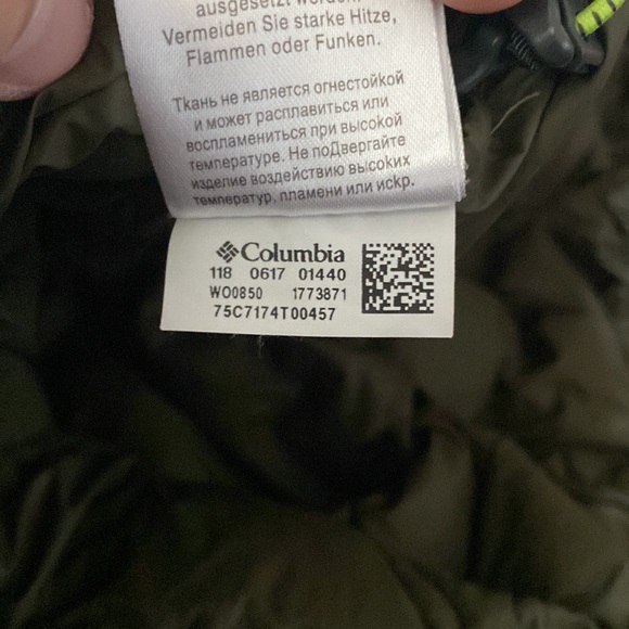 Green & Grey Columbia Hooded Pullover Puffer Insulated Quarter Zip Jacket - Picture 7 of 8